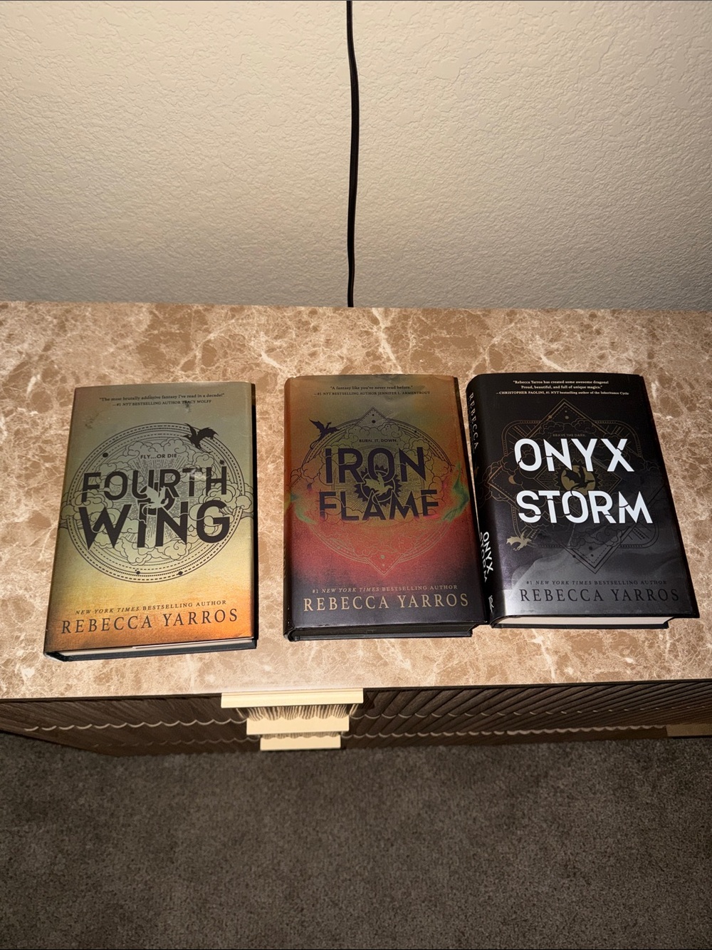 Fourth Wing / Iron Flame / Onyx Storm Hardcover Book Set - Green, Red, Black